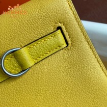 HERMES  柠檬黄  愛馬仕 原單evercolor皮 Kelly DanSe 22cm  金銀扣