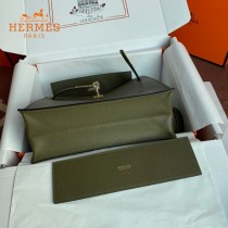 HERMES  丛林绿  愛馬仕 原單evercolor皮 Kelly DanSe 22cm  金銀扣