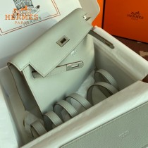 HERMES  珍珠灰  愛馬仕 原單evercolor皮 Kelly DanSe 22cm  金銀扣