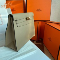 HERMES  风衣灰  愛馬仕 原單evercolor皮 Kelly DanSe 22cm  金銀扣