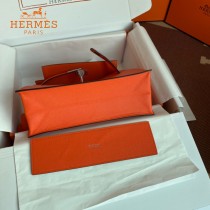 HERMES  橙色  愛馬仕 原單evercolor皮 Kelly DanSe 22cm  金銀扣