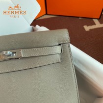 HERMES  沥青灰  愛馬仕 原單evercolor皮 Kelly DanSe 22cm  金銀扣