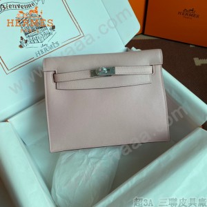 HERMES  3Q粉  愛馬仕 原單evercolor皮 Kelly DanSe 22cm  金銀扣