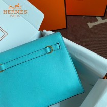 HERMES  北方蓝  愛馬仕 原單evercolor皮 Kelly DanSe 22cm  金銀扣