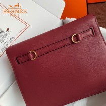 HERMES  酒红  愛馬仕 原單evercolor皮 Kelly DanSe 22cm  金銀扣