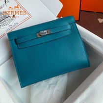 HERMES  牛仔蓝  愛馬仕 原單evercolor皮 Kelly DanSe 22cm  金銀扣