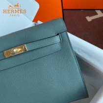 HERMES  杏仁绿  愛馬仕 原單evercolor皮 Kelly DanSe 22cm  金銀扣