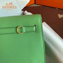 HERMES  牛油果绿  愛馬仕 原單evercolor皮 Kelly DanSe 22cm  金銀扣