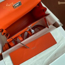 HERMES  橙色  愛馬仕 原單evercolor皮 Kelly DanSe 22cm  金銀扣