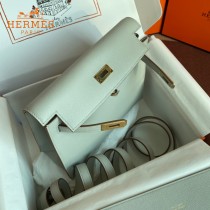 HERMES  珍珠灰  愛馬仕 原單evercolor皮 Kelly DanSe 22cm  金銀扣