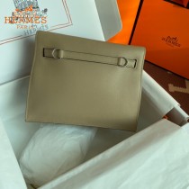 HERMES  风衣灰  愛馬仕 原單evercolor皮 Kelly DanSe 22cm  金銀扣