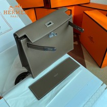 HERMES  大象灰  愛馬仕 原單evercolor皮 Kelly DanSe 22cm  金銀扣