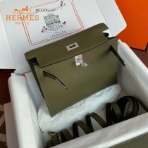 HERMES  丛林绿  愛馬仕 原單evercolor皮 Kelly DanSe 22cm  金銀扣
