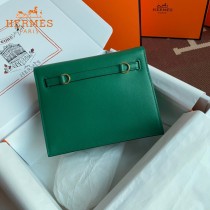 HERMES  丝绒绿  愛馬仕 原單evercolor皮 Kelly DanSe 22cm  金銀扣
