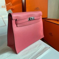 HERMES  唇膏粉  愛馬仕 原單evercolor皮 Kelly DanSe 22cm  金銀扣