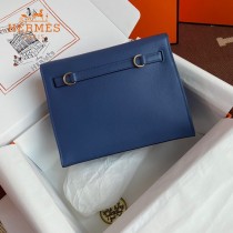 HERMES  希腊蓝  愛馬仕 原單evercolor皮 Kelly DanSe 22cm  金銀扣