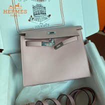 HERMES  3Q粉  愛馬仕 原單evercolor皮 Kelly DanSe 22cm  金銀扣
