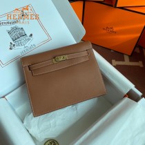 HERMES  金棕  愛馬仕 原單evercolor皮 Kelly DanSe 22cm  金銀扣