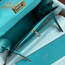 HERMES  北方蓝  愛馬仕 原單evercolor皮 Kelly DanSe 22cm  金銀扣