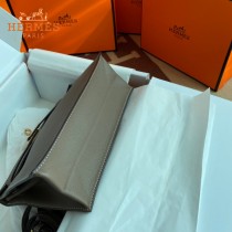 HERMES  大象灰  愛馬仕 原單evercolor皮 Kelly DanSe 22cm  金銀扣