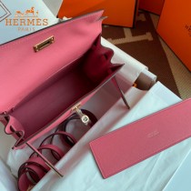 HERMES  唇膏粉  愛馬仕 原單evercolor皮 Kelly DanSe 22cm  金銀扣
