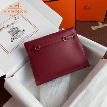 HERMES  酒红  愛馬仕 原單evercolor皮 Kelly DanSe 22cm  金銀扣