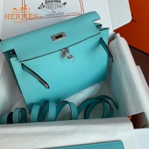 HERMES  北方蓝  愛馬仕 原單evercolor皮 Kelly DanSe 22cm  金銀扣