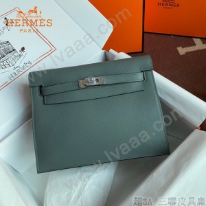 HERMES  杏仁绿  愛馬仕 原單evercolor皮 Kelly DanSe 22cm  金銀扣