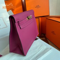 HERMES  玫瑰紫  愛馬仕 原單evercolor皮 Kelly DanSe 22cm  金銀扣