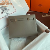 HERMES  沥青灰  愛馬仕 原單evercolor皮 Kelly DanSe 22cm  金銀扣