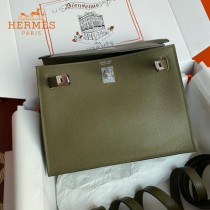 HERMES  丛林绿  愛馬仕 原單evercolor皮 Kelly DanSe 22cm  金銀扣