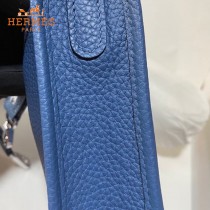 HERMES愛馬仕-016   原單伊芙琳 mini evelyne 17cm 金銀扣現貨蠟線