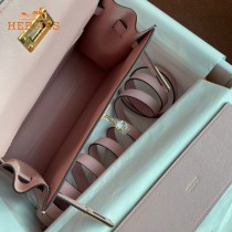 HERMES  3Q粉  愛馬仕 原單evercolor皮 Kelly DanSe 22cm  金銀扣