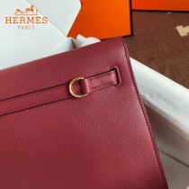 HERMES  酒红  愛馬仕 原單evercolor皮 Kelly DanSe 22cm  金銀扣