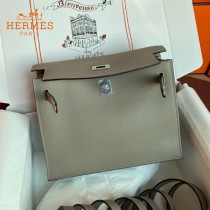 HERMES  沥青灰  愛馬仕 原單evercolor皮 Kelly DanSe 22cm  金銀扣
