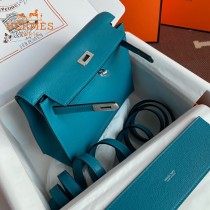HERMES  牛仔蓝  愛馬仕 原單evercolor皮 Kelly DanSe 22cm  金銀扣