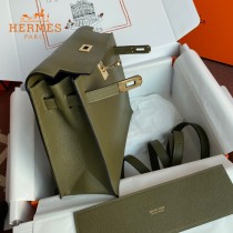 HERMES  丛林绿  愛馬仕 原單evercolor皮 Kelly DanSe 22cm  金銀扣
