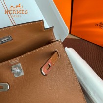 HERMES  金棕  愛馬仕 原單evercolor皮 Kelly DanSe 22cm  金銀扣