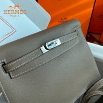 HERMES  大象灰  愛馬仕 原單evercolor皮 Kelly DanSe 22cm  金銀扣