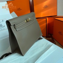 HERMES  大象灰  愛馬仕 原單evercolor皮 Kelly DanSe 22cm  金銀扣