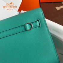 HERMES  孔雀蓝  愛馬仕 原單evercolor皮 Kelly DanSe 22cm  金銀扣
