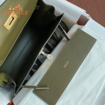 HERMES  丛林绿  愛馬仕 原單evercolor皮 Kelly DanSe 22cm  金銀扣