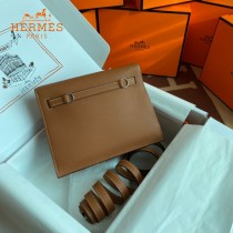 HERMES  金棕  愛馬仕 原單evercolor皮 Kelly DanSe 22cm  金銀扣