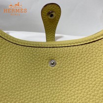 HERMES愛馬仕-015   原單伊芙琳 mini evelyne 17cm 金銀扣現貨蠟線