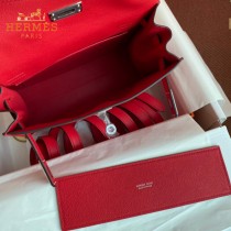 HERMES  大紅  愛馬仕 原單evercolor皮 Kelly DanSe 22cm  金銀扣