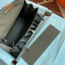 HERMES  大象灰  愛馬仕 原單evercolor皮 Kelly DanSe 22cm  金銀扣