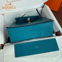 HERMES  牛仔蓝  愛馬仕 原單evercolor皮 Kelly DanSe 22cm  金銀扣