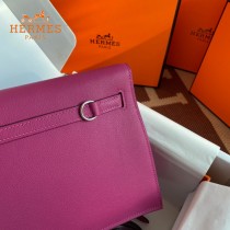 HERMES  玫瑰紫  愛馬仕 原單evercolor皮 Kelly DanSe 22cm  金銀扣