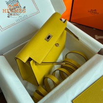 HERMES  琥珀黄  愛馬仕 原單evercolor皮 Kelly DanSe 22cm  金銀扣