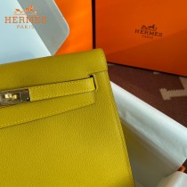 HERMES  琥珀黄  愛馬仕 原單evercolor皮 Kelly DanSe 22cm  金銀扣